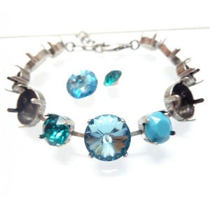 Empty Cupchain for Bracelet for 8mm and 12mm Chatons and Rivoli Crystals, DIY Bracelet setting, Empty Cup Chain, FA10
