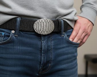Dark Silver Crocodile Zamak Belt Buckle: Western Style (Fits 4cm Belt) - GS320ds
