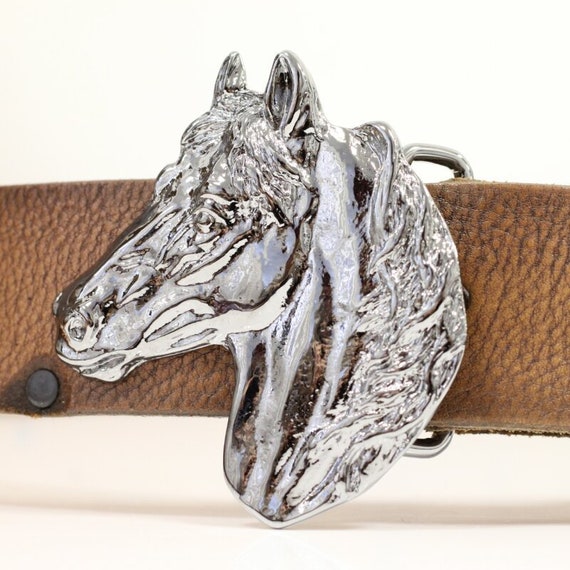 Horse Head Belt Buckle: Western Cowboy Rider Animal Design  display picture 1