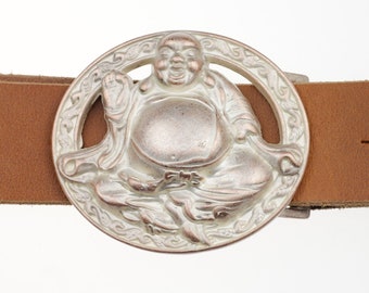 Rose Pearl Buddha Belt Buckle Zen Meditation Spiritual Buckle Yoga Inspired Belt Accessory Unique Gift Feng Shui Style - GS02rp