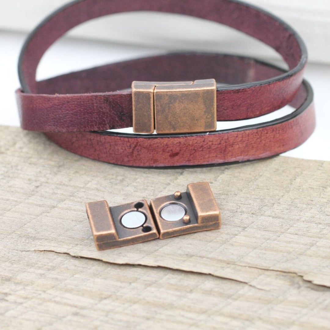 1 Magnetic Clasp 21x12.5 Mm Ø 10x3 Mm Leather Cord Clasps, Magnet