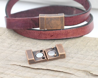 1 Magnetic Clasp 21x12.5 mm Ø 10x3 mm Leather Cord Clasps, Magnet Clasp Closure DIY Accessories Jewelry Making, ZM657ac