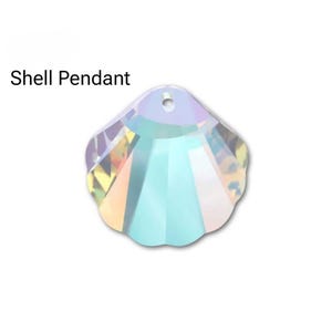 16mm Swarovski Crystal Shell Pendant: Faceted Sea Shell Charm