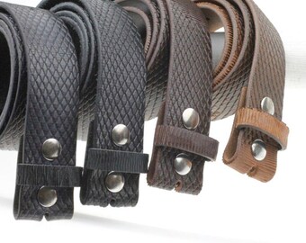 Correa de cuero para cinturón, cuero genuino con relieve de serpiente, cinturón de repuesto acanalado sin hebilla para hebillas intercambiables - 343-Ledergürtel