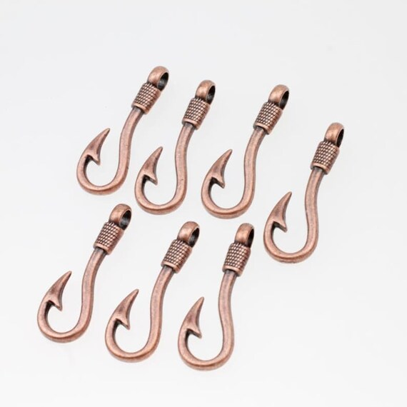 copper fishing hook 10pcs Antique Copper Fish Hook Clasps, Bracelet Connector Hooks for Jewelry  Making Supplies - Zm435ac