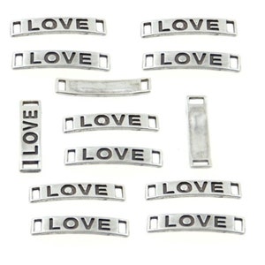 10 Liebe Stecker Charms, versilbert, antikem Silber Ton, hochwertige Schmuck Lieferungen für Großhandelspreis ZM60as