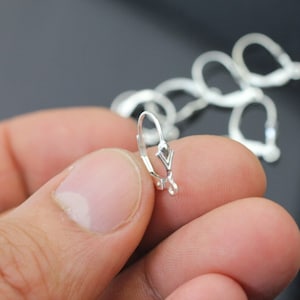 Sterling Silver Sea Shell Lever back 925 Sterling Silver Ear Wires, earrings findings for jewelry making, lever back ear hook 1 pair S2E0473