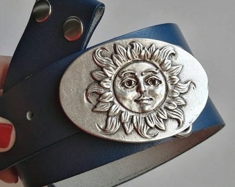 Sun Belt Buckle, Sun Symbol Accessory, Summer Belt Buckle, Oval Belt Buckle, Boho Belt Buckle, Hippie Belt Buckle, Tharot Accessory GS258