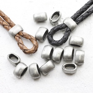 10 Slider Beads, Bracelet Beads, Clasp Beads, Dark Silver, jewelry Spacer Beads, Jewelry Accessories, Bracelet Clasp, ZM191ds