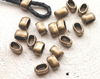 アンティークブロンズスライダービーズ10個：ZAMAKブレスレット留め具（11 x 6 mm） - zm191ab