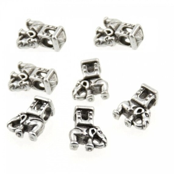 スターリングシルバーメッキの象のビーズ、ザマックチャーム、DIY