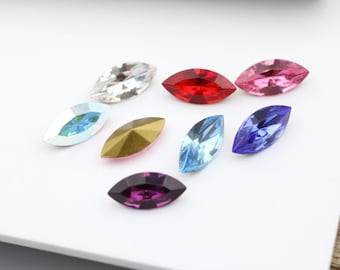 15 x 7 mm Strass cristal Marquise Swarovski : Navette Fancy Stones, 10 pièces - 4200-15x7
