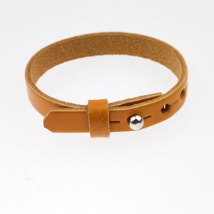 1 Bracciale in pelle di cammello, vera pelle, braccialetto in pelle regolabile, braccialetto in pelle personalizzato fai da te, LB23 cammello