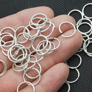 50 Open Jump Rings, Silver Plated Round Jump Rings,Open Loop Jump Necklace Bracelet Ending Connection Ring,Bulk Jump Rings,Jewelry Findings