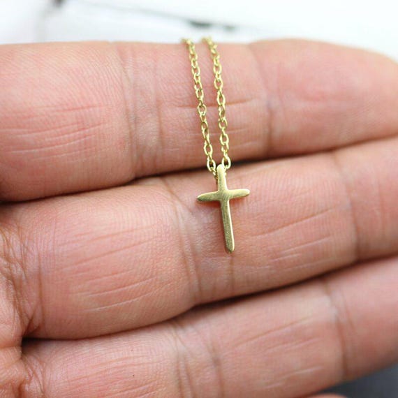 Minimalist Gold Cross Necklace: Waterproof Hypoallergenic Pendant