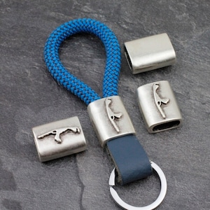 1Stk. Sylt Island Symbol Perle, Metall Endkappen für Schlüsselanhänger, Schieber Anhänger für Seil Oder Leder, Minimale Reise Perle - zm1058as