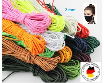 2mm Elastic Cord: 10m Stretchy Polyester Rubber Band for Jewelry Making - RG2Li