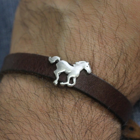 10pcs Sterling Silver Plated Horse Slider Beads: Large Hole