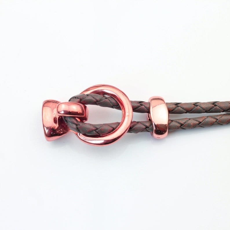 小物 lix_ 5pcs Hook and Loop Clasps, Leather and Cord Bracelet
