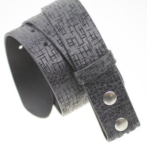 Premium Interchangeable Leather Snap Belt Strap, Genuine Full Grain Leather, Buckles Soft and Thick 1.5 inch, Gift for Him, 0353 Navy