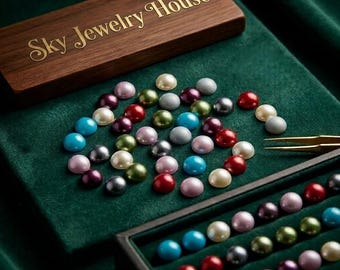 10 unidades de pérolas Swarovski de 8 mm com furo na metade - Pérolas de cristal com base plana para brincos de pino, para colar e confeccionar joias - 5817