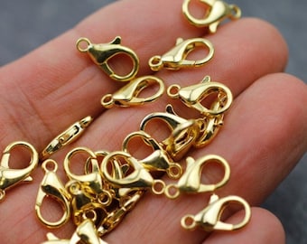 20 cierres de langosta dorados de 14 mm para cadenas de joyería - zm1091go