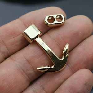 1 Shiny Gold Anchor Clasp, Anchor Bracelet Clasp,Anchor Bracelet Connector,Leather Bracelet Clasp Findings,Nautical Bracelet Jewelry ZM509go