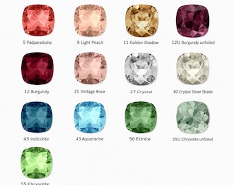 10mm Swarovski Crystal Square Stone, 4470 Cushion Cut Glass Gem, Fancy Stone for Jewelry Making - 4470-10mm