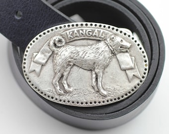 Kangal Dog Belt Buckle: Antique Silver Pewter Animal Accessory - GS252