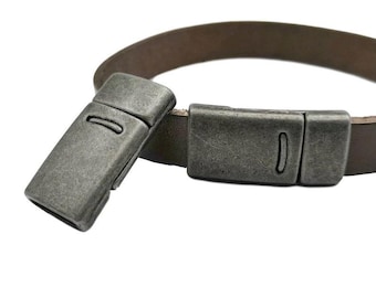 1pcs Dark Silver Magnetic Clasp: Zamak Jewelry Finding (26x13mm) - ZM679ds