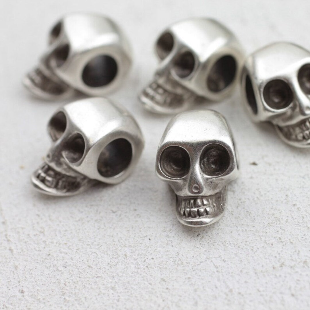 ⭐︎Bead⭐︎ Skull Slider for Leather Bracelet, Terminator Skull Slider