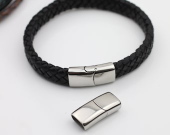 1pcs Stainless Steel Magnetic Clasp: 10x5mm Leather Bracelet Finding - ZM1161