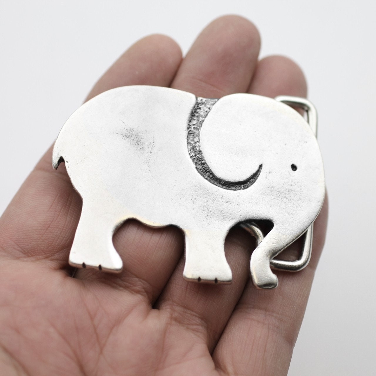 Fibbia Per Cintura Elefante Asiatico 40mm - Metallica Fibbia Per Cintura Elefante Asiatico 40mm - Metallica