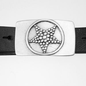 Antique Silver Star Belt Buckle, Cowboy Western Snap Buckle, Rodeo Gift For Men GS15as
