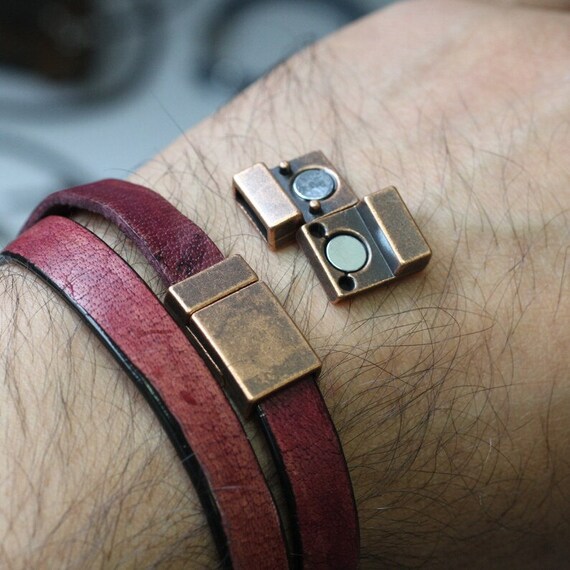 1 Magnetic Clasp 21x12.5 Mm Ø 10x3 Mm Leather Cord Clasps, Magnet
