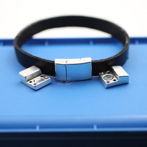 1 Magnetverschluss 21x12,5 mm Ø 10 x 3 mm Lederschnur Spangen, Magnetverschluss Verschluss DIY Zubehör Schmuckherstellung, ZM657rh