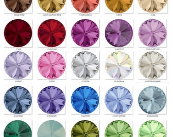 10mm Swarovski Crystal 1122 Rivoli Round Stones, Various Colors for Jewelry & Accessories, Gluing or Setting 1pcs - 1122-10 mm (ss47)