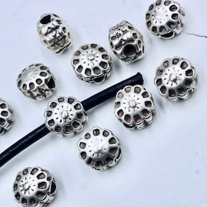 10 pcs Silver Beads, Round circle Metal beads, Sterling silver plated Antique Silver Zamak beads, wholesale Jewelry Making Supplies, zm92as