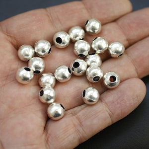 20 Ball Spacer Beads 10mm, Sterling Silver Plated, Round beads, Metal Beads, Metal Beads, ball beads, jewelry Supply, ZM169 -10mm as