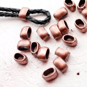 10 Slider Beads, Antique Copper, Bracelet Beads, Clasp Beads, Zamak Beads, Jewelry Accessories, Bracelet Clasp, Wholesale Beads, ZM191ac