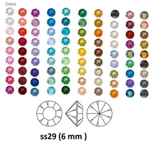 10pcs 6mm Swarovski & Preciosa Crystal Stones, SS29 Round Rhinestones for Jewelry, Earrings,Necklace, Bracelet Making | Wholesale  1088-ss29
