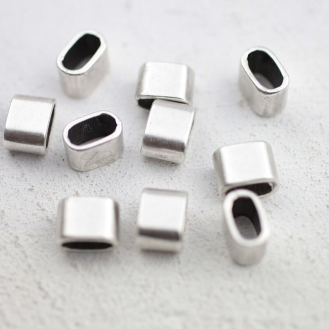⭐︎Bead⭐︎ 20pcs Sterling Silver Plated Slider Beads: 9x7mm Barrel Crimp