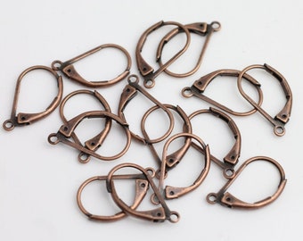 10 piezas de cierres de palanca de cobre antiguo para pendientes, ganchos para pendientes DIY, alambres para pendientes, componentes para pendientes, suministros y herramientas para manualidades.