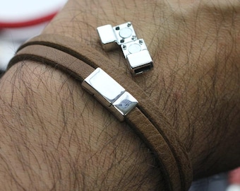 Magnetic Clasp: Rhodium Jewelry Closure (5x2 mm Hole) - zm644rh