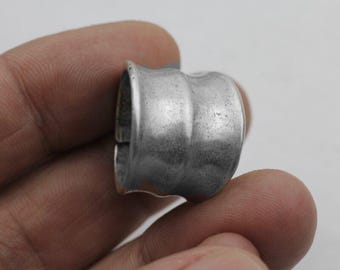 Wide Band Ring, Adjustable Antique Silver Ring, Thick Metal Statement Ring, Unisex Jewelry Gift R192