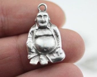 10 ciondoli Buddha in argento antico: pendenti placcati in argento sterling - zm84as