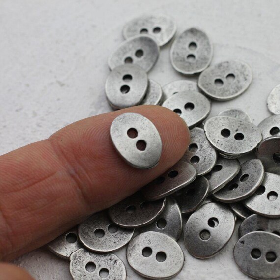 20 Button Clasps for Leather Cord Bracelet, Oval Button Connector