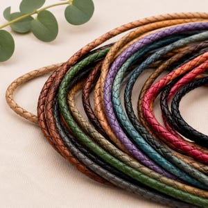 Pode incluir: Uma cole&ccedil;&atilde;o de cord&otilde;es tran&ccedil;ados em v&aacute;rias cores, incluindo bege, marrom, verde, roxo, azul, vermelho e preto. Os cord&otilde;es est&atilde;o dispostos em um padr&atilde;o circular, exibindo a textura tran&ccedil;ada intrincada de cada fio individual de material.