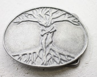 Tree of Life Belt Buckle: Zamak Leather Belt Accessory - GS310rw