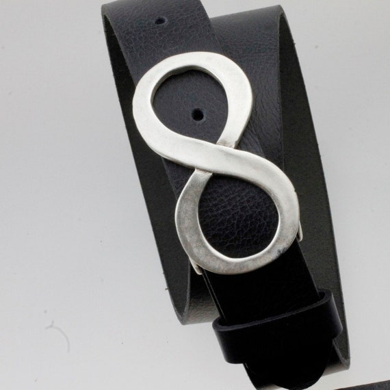 シルバー インフィニティ ベルト バックル：ザマックメタル、4cmベルト